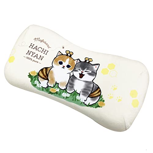mofusand Hachi-nyan Memory Foam Lumbar Pillow - Adorable Cat Character Travel Cushion